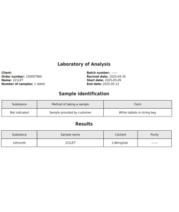 Letrozole 2.5mg - 500 tab